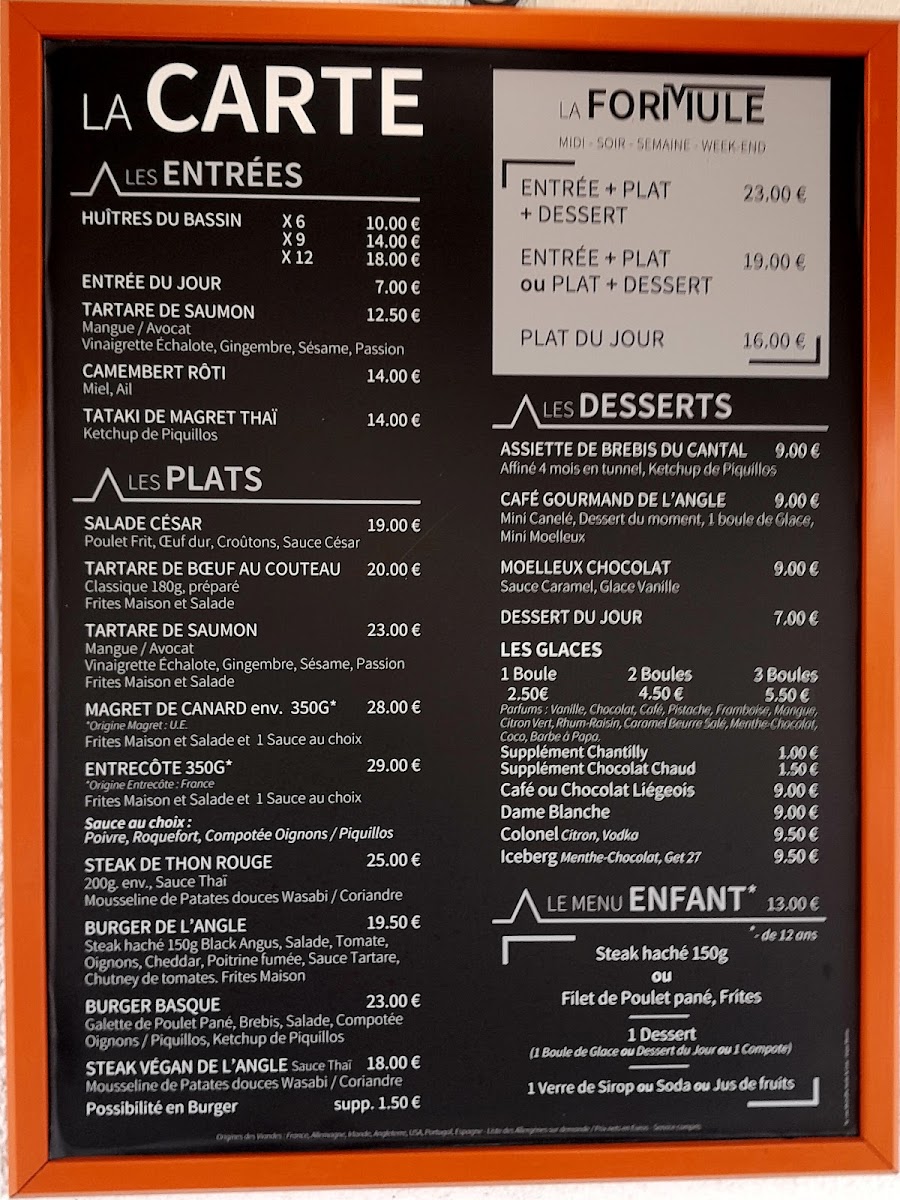 Menu Brasserie De L’Angle-1